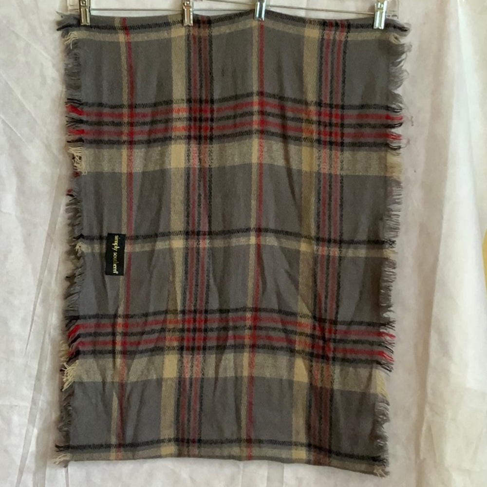 Simply Southern Gray and Red Plaid infinity scarf